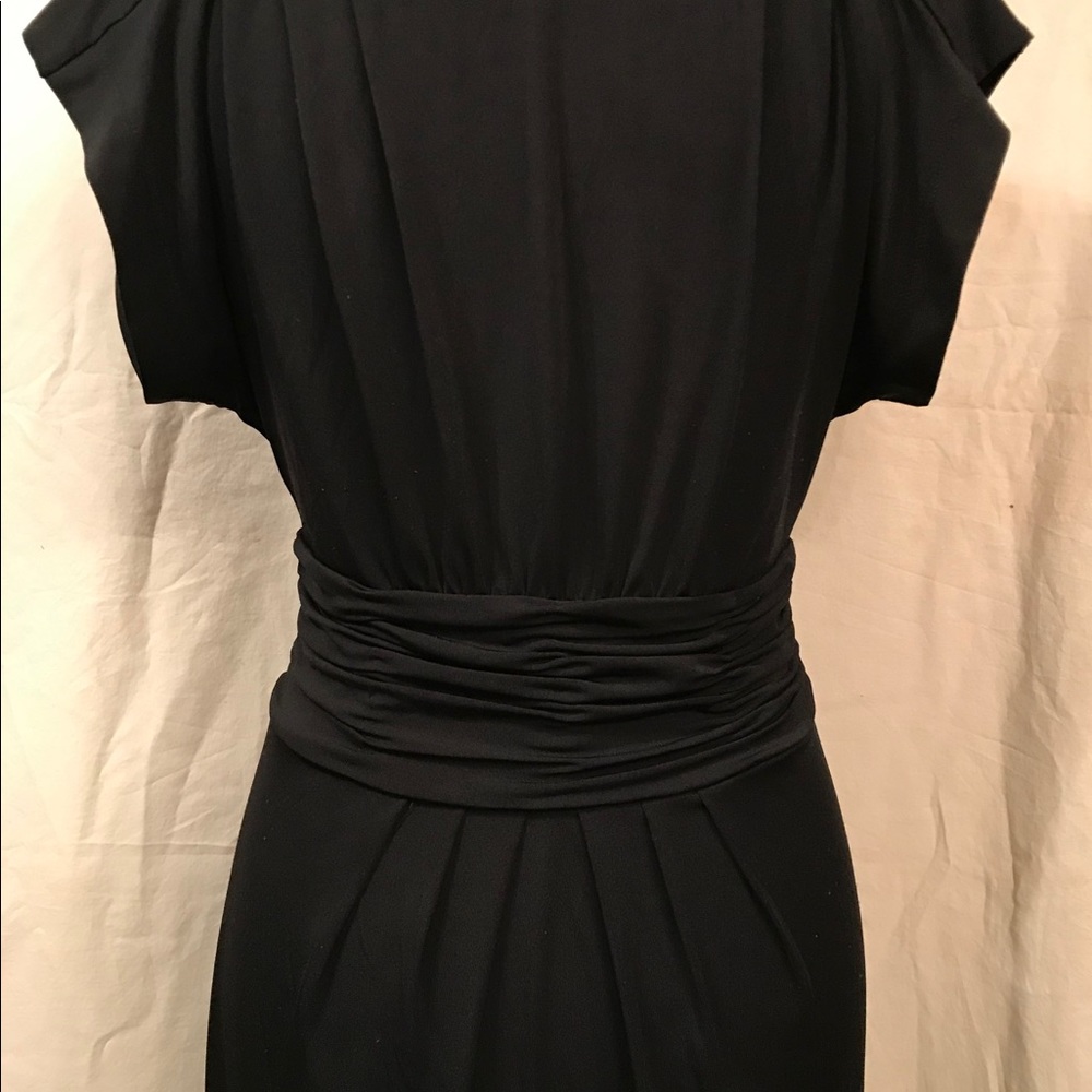 BCBGMaxAzria Black Ruched Waist, Cowl Neck Dress - Picture 9 of 11